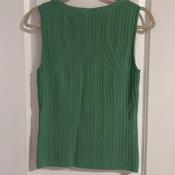 White House Black Market Lush Jade Medium Snap Front Cardigan & V-neck Tank - Picture 11 of 11